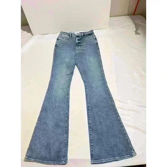 FRAME Blue High Waisted Light Wash Flare Jeans Womens Size 26 - Picture 2 of 16